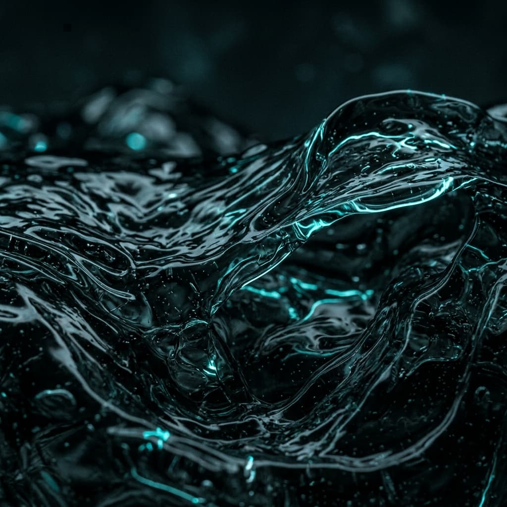 Abstract macro photography of liquid glass textures